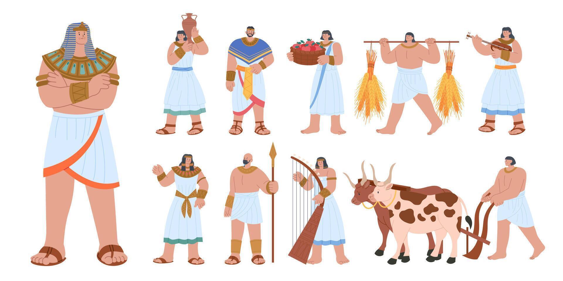 Ancient Egypt Isolated Persons Collection vector