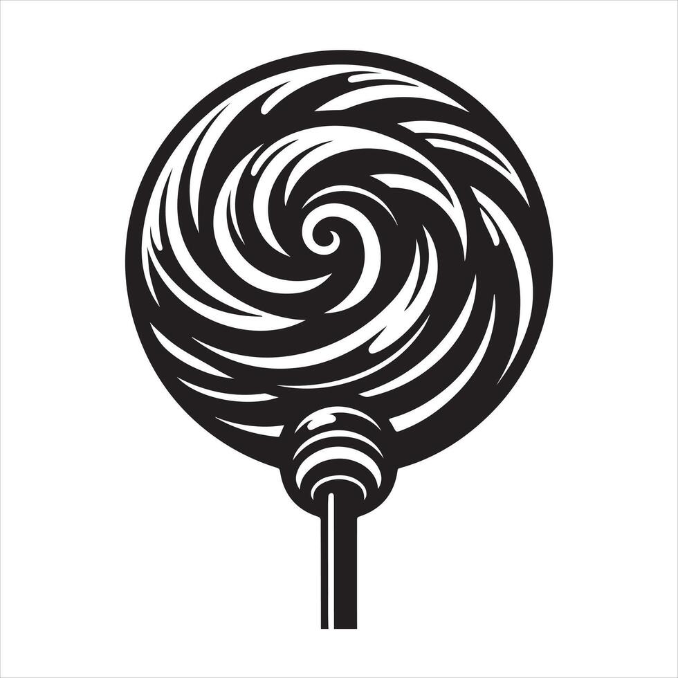 A Round lollipop silhouette white background vector