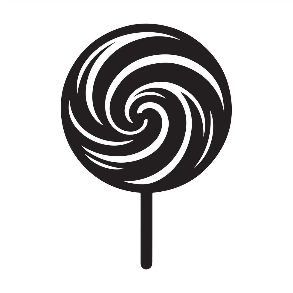 Round lollipop silhouette white background vector