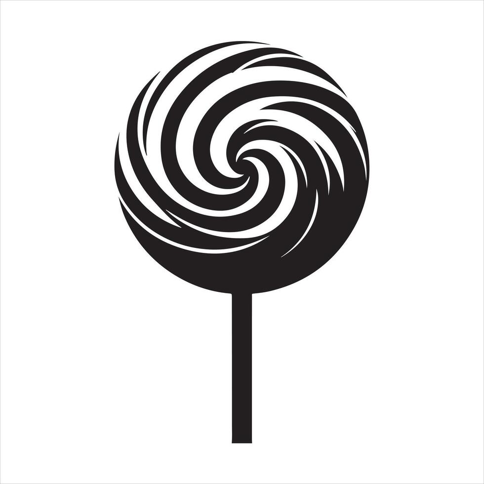A Round lollipop silhouette on white background vector