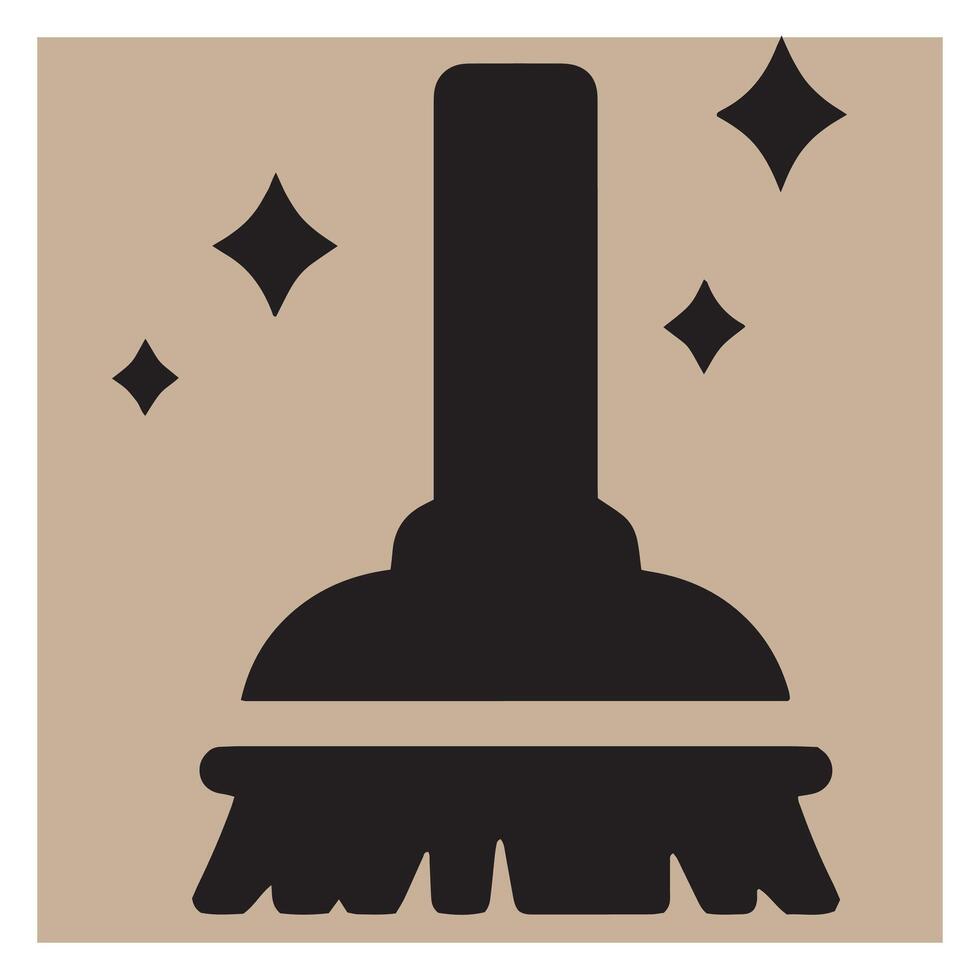 Clean broom icon with sparkles for housekeeping and domestic chores concept vector