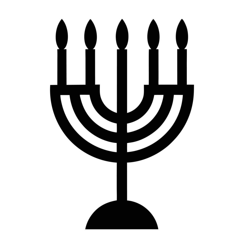 a black and white illustration of a menorah vector
