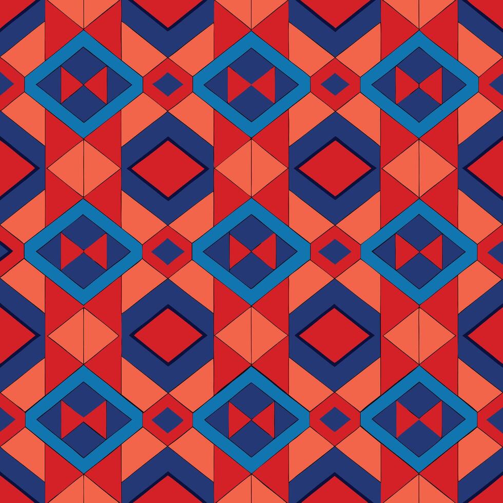 an abstract pattern with red and blue squares vector