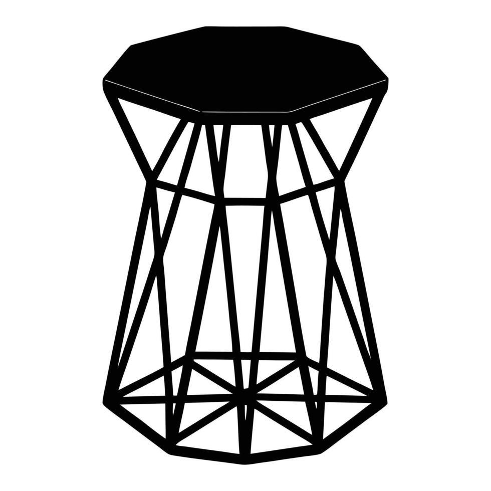 a black and white illustration of a stool. vector