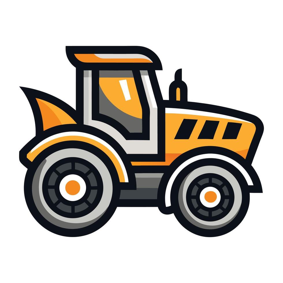 tractor mascot logo. vector