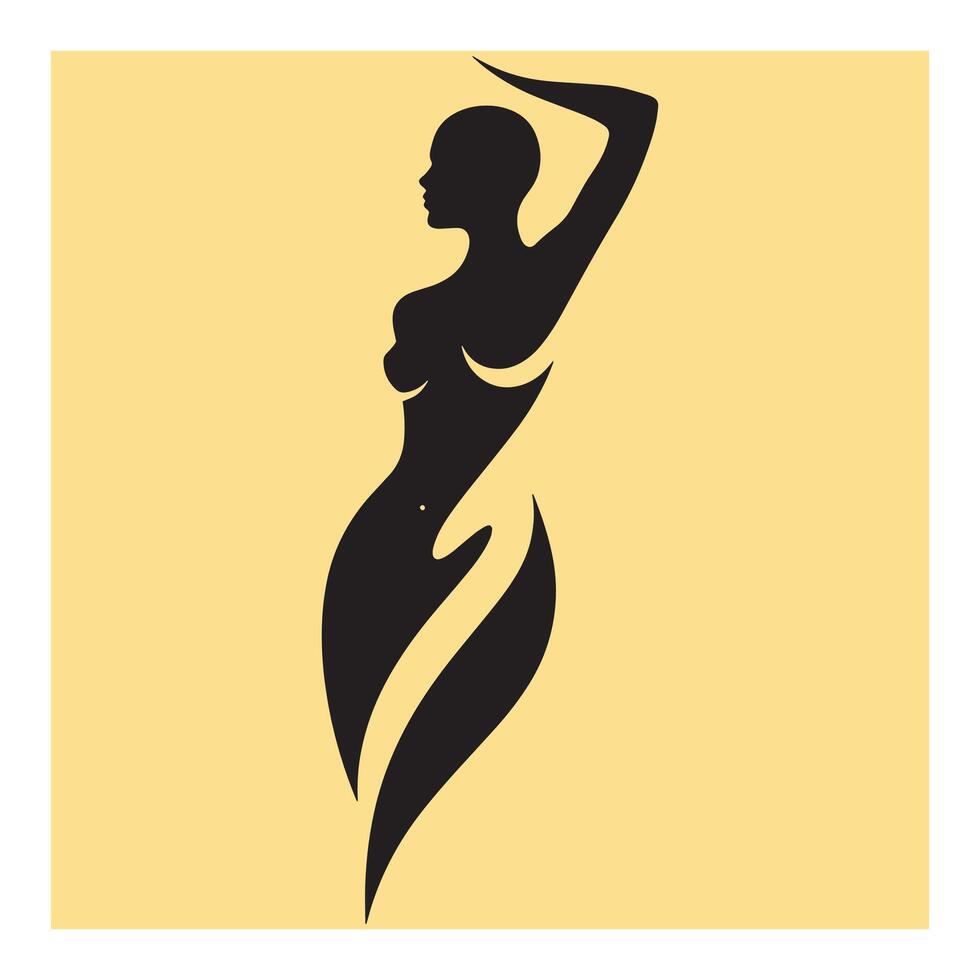 Abstract silhouette of a woman in motion with elegant body curves and stylish form vector