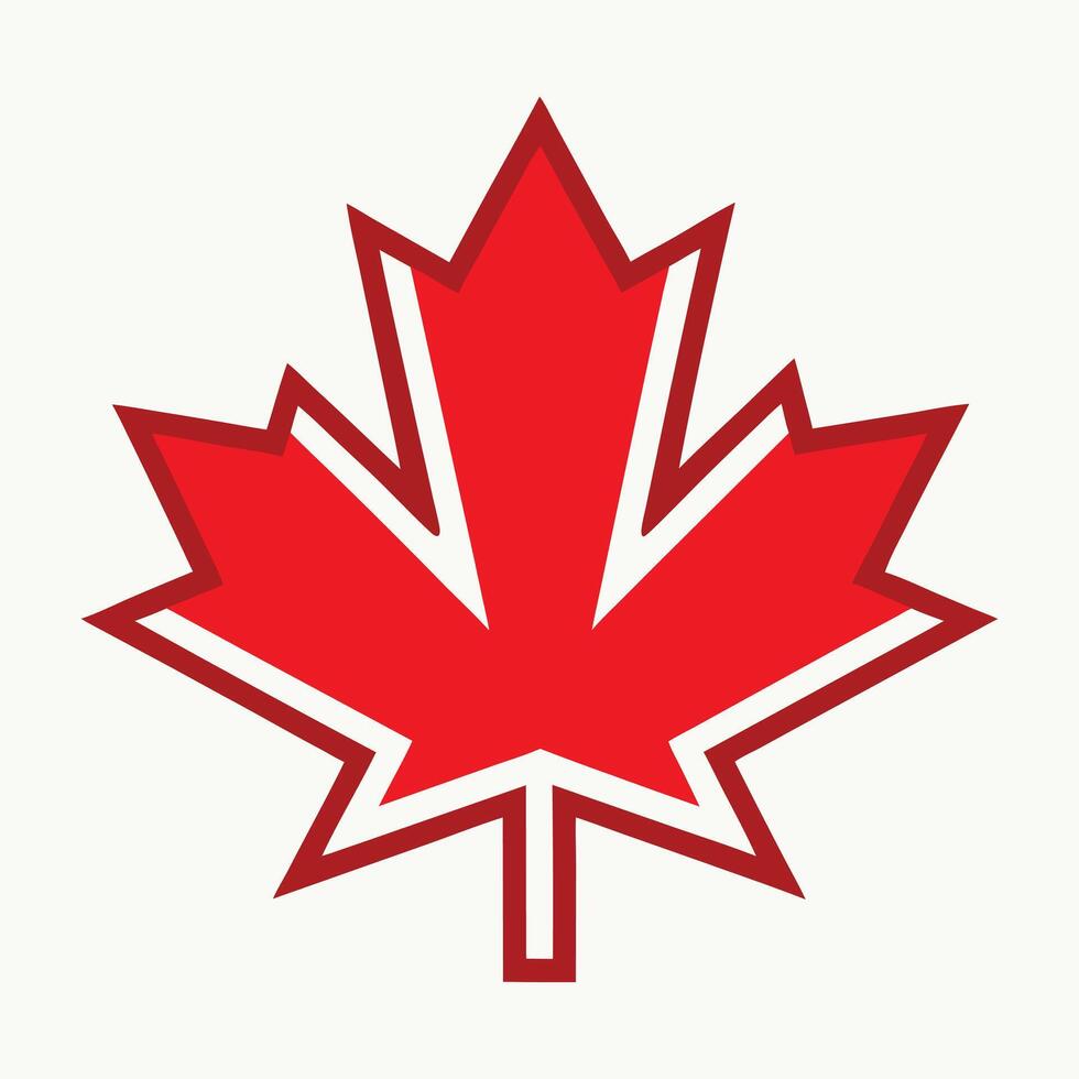 a red maple leaf icon. vector