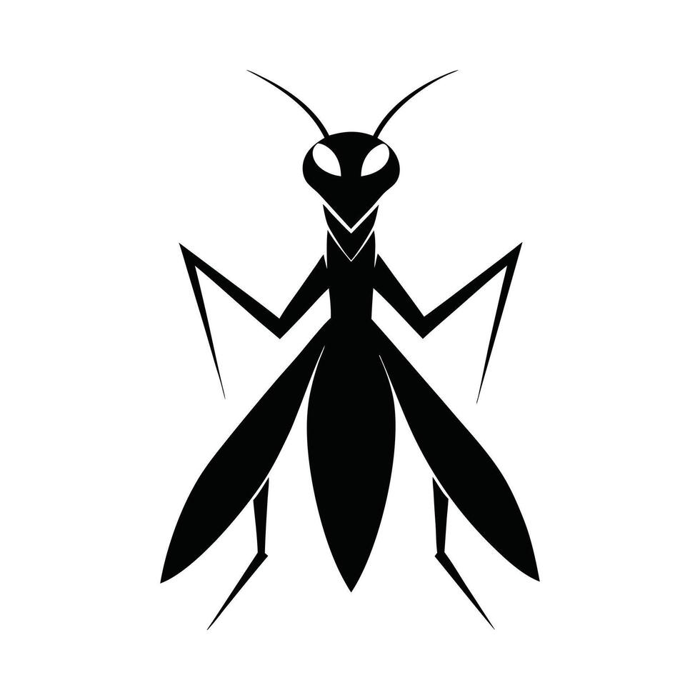 a black and white illustration of a mosquito vector
