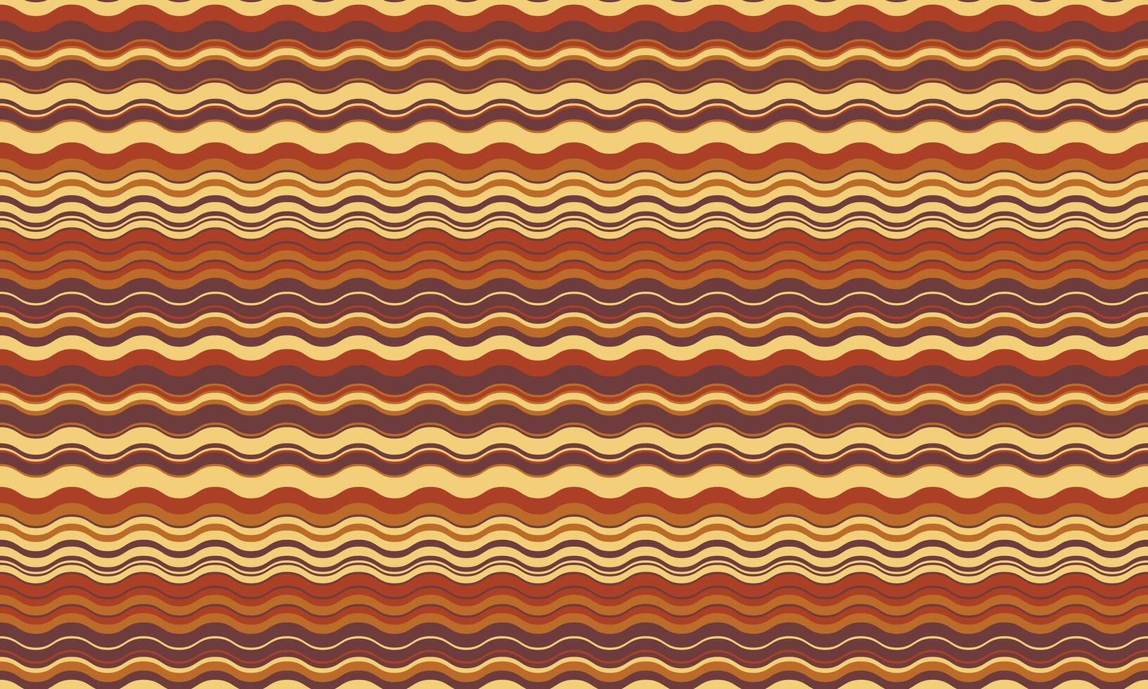 Seamless wavy stripes pattern in warm autumnal tones. Perfect for textile design, website backgrounds, or packaging. Evokes feelings of warmth, comfort, and fall. vector