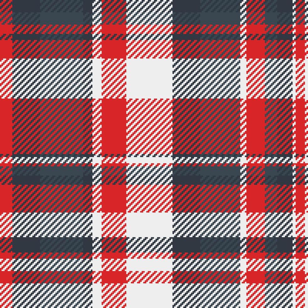 Vibrant red, white, and dark gray plaid pattern. Perfect for textile designs, website backgrounds, or seasonal projects. This classic checkered texture evokes feelings of warmth and tradition. vector