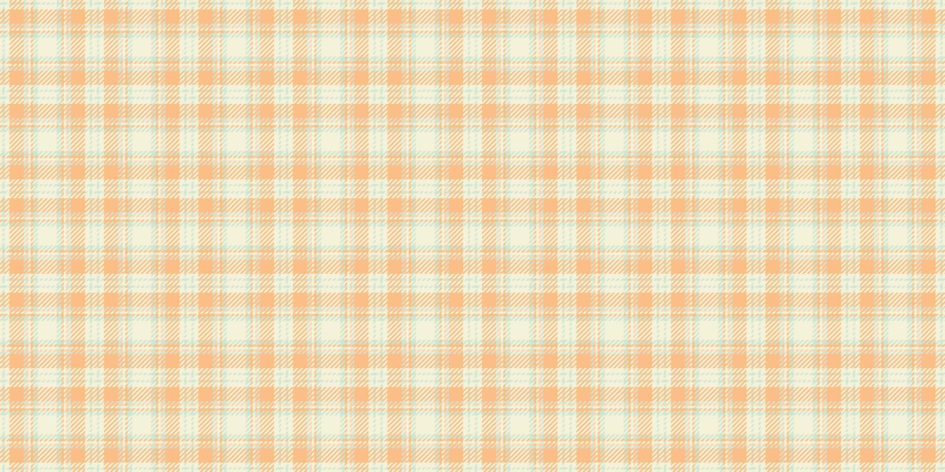 Linen texture background plaid, holiday seamless tartan. Quiet pattern textile fabric check in orange and beige colors. vector