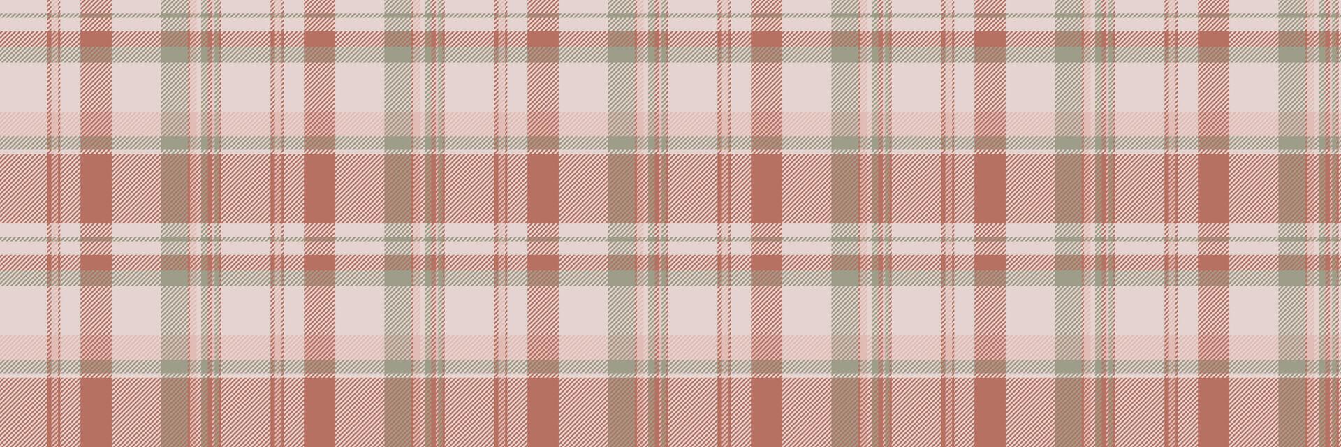 Soft blush pink and sage green plaid pattern. Seamless texture ideal for textile design, website backgrounds, packaging, or crafting projects. vector