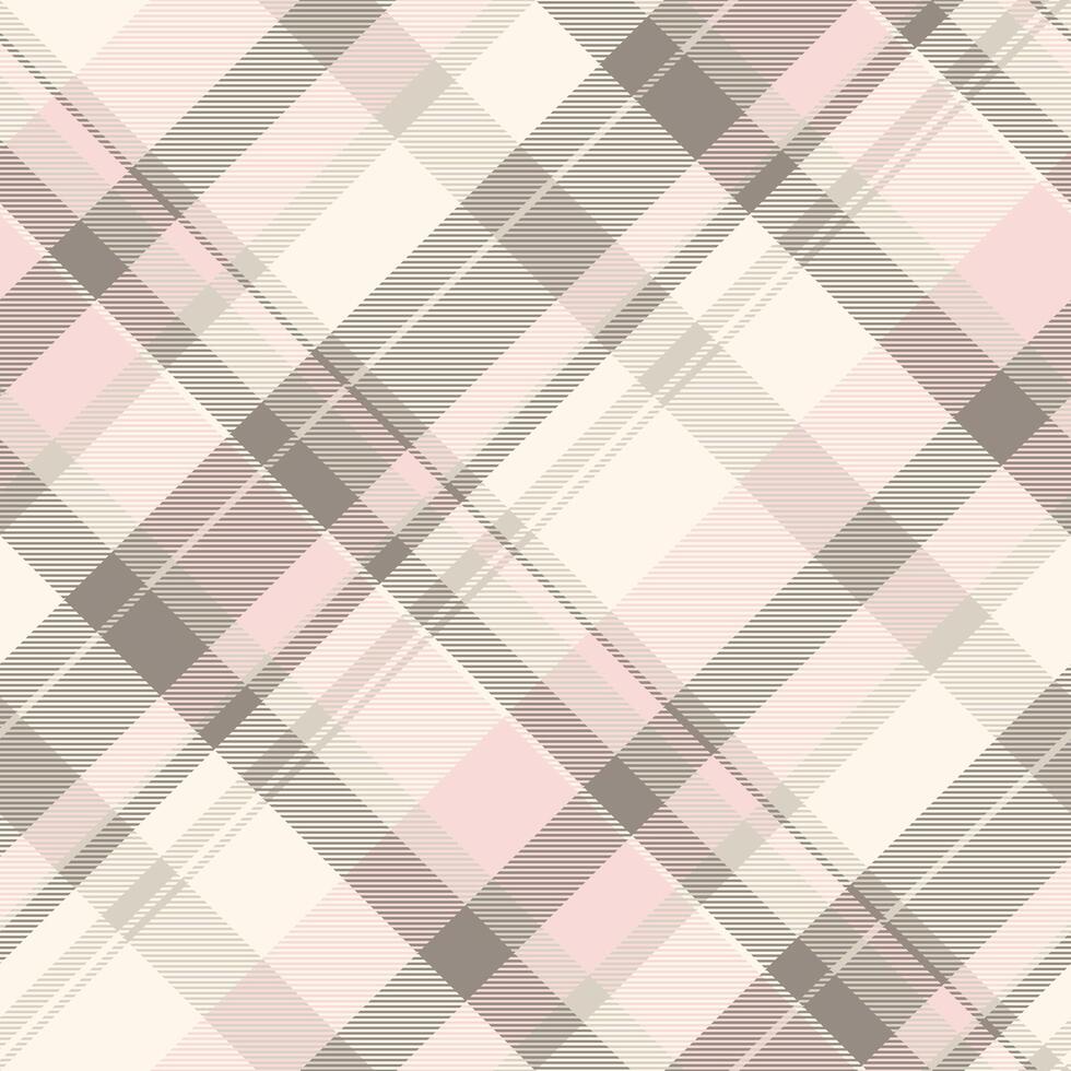 Choice pattern textile texture, large plaid check fabric. Korean background seamless tartan in light and sea shell colors. vector