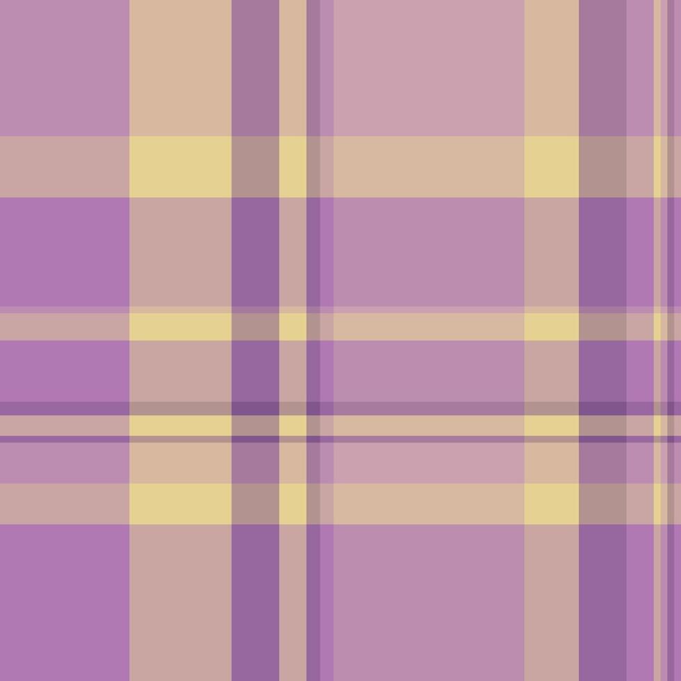 Subtle pastel plaid pattern in soft purple and pale yellow hues. Ideal for textile design, website backgrounds, or stationery. Evokes feelings of calm and serenity. vector