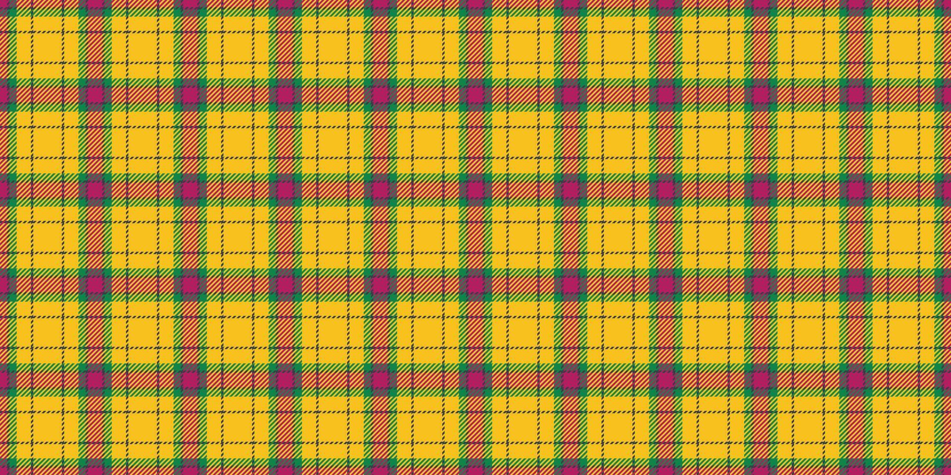 Naked background check tartan, model textile texture . Tissue seamless fabric plaid pattern in amber and green colors. vector