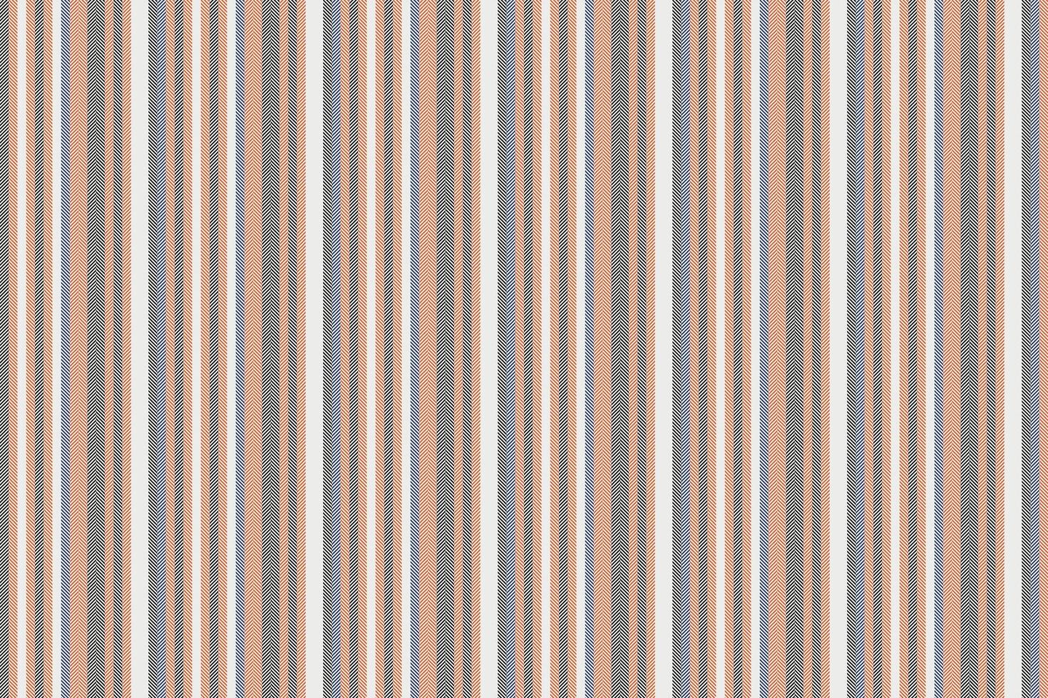 Doodle textile seamless lines, nice stripe pattern vertical. Random background texture fabric in white and orange colors. vector