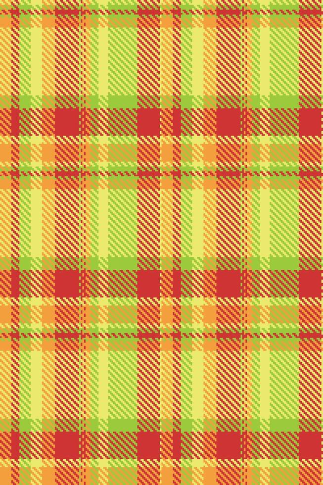 Vibrant plaid pattern in warm, autumnal hues. Perfect for textile design, website backgrounds, or seasonal branding. vector