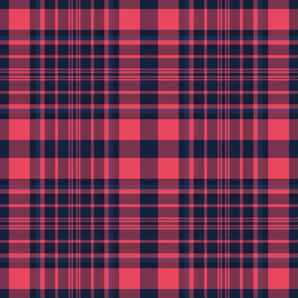 Vibrant coral and navy plaid pattern. Perfect for textile design, fashion, apparel, and website backgrounds. This seamless texture offers a stylish, modern feel with a touch of classic charm. vector