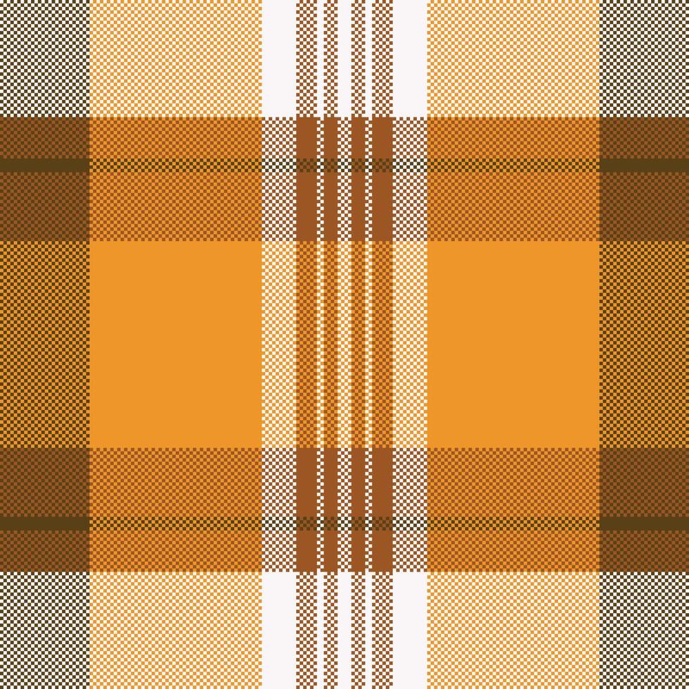 Warmtoned, pixelated plaid pattern. Perfect for backgrounds, textiles, or festive designs. Evokes autumn, cozy comfort, and rustic charm. Versatile and timeless. vector