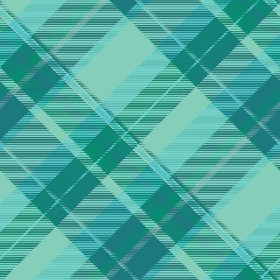 Mixed tartan background , scarf check fabric texture. Bedroom textile plaid seamless pattern in teal and cyan colors. vector