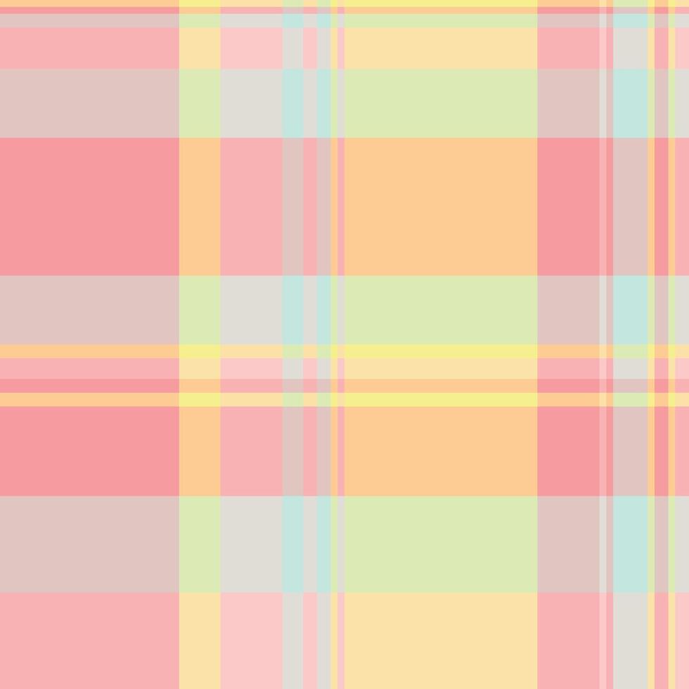 Pastel plaid pattern. Soft, delicate colors create a cheerful, springlike vibe. Ideal for textile designs, websites, packaging, or as a background. vector