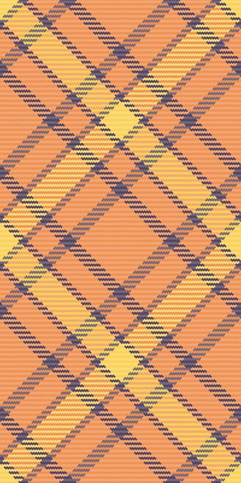 Dog tooth check tartan background, ceremony seamless plaid textile. Slim texture fabric pattern in orange and pastel colors. vector