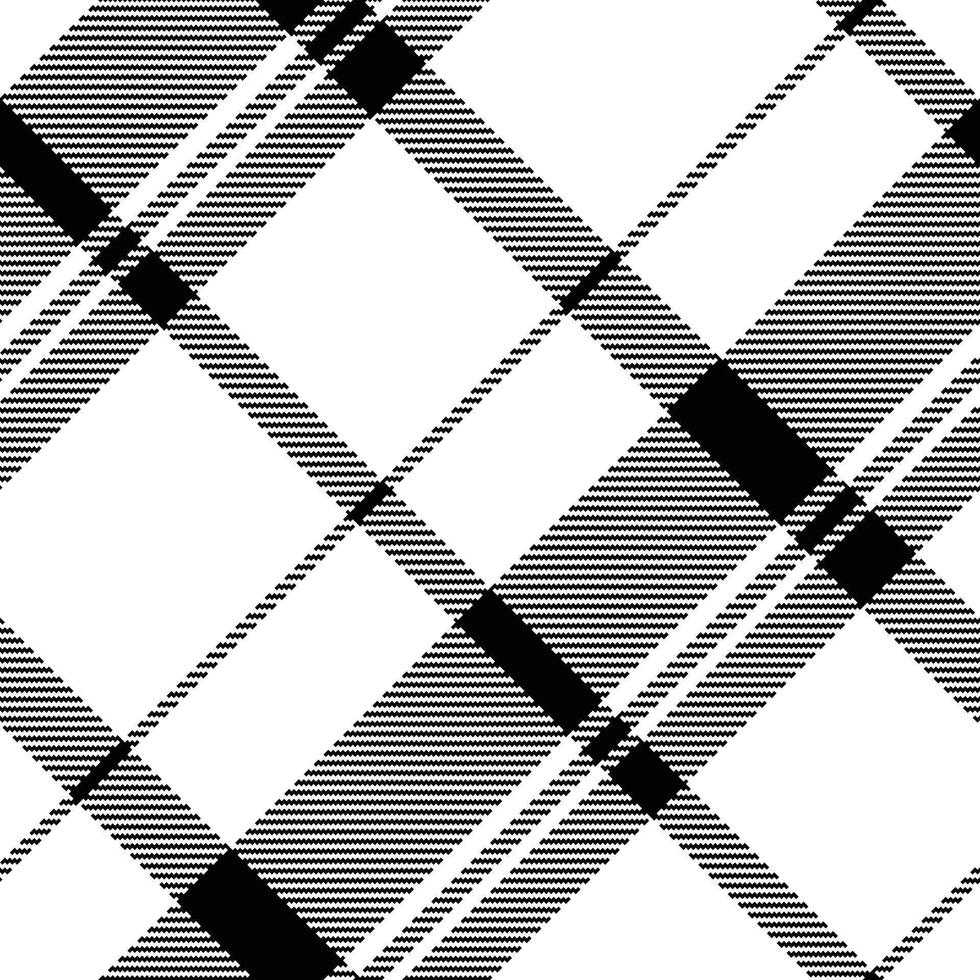 Elegant black and white tartan pattern, versatile for backgrounds, textiles, or designs. Classic, timeless and sophisticated aesthetic. Adaptable texture. vector