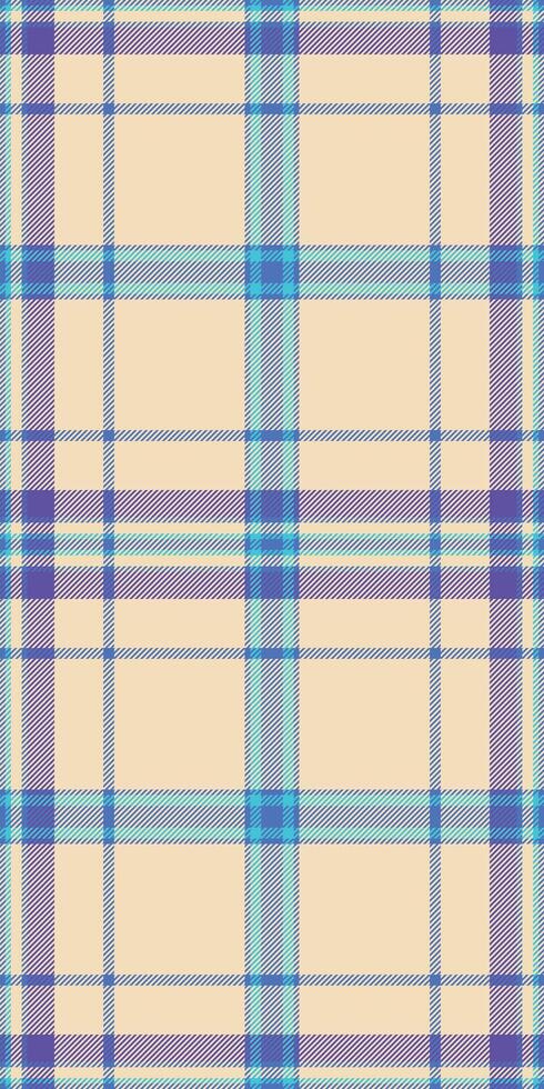 Revival pattern tartan textile, grungy fabric plaid texture. Kid seamless background check in light and blue colors. vector