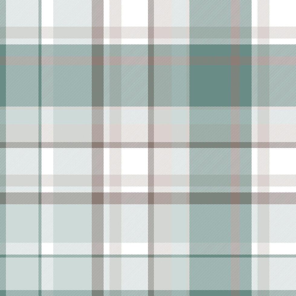 Subtle pastel plaid pattern. Elegant, versatile design in soft greens, whites, and browns. Ideal for textiles, website backgrounds, or packaging. Evokes a sense of calm and sophistication. vector