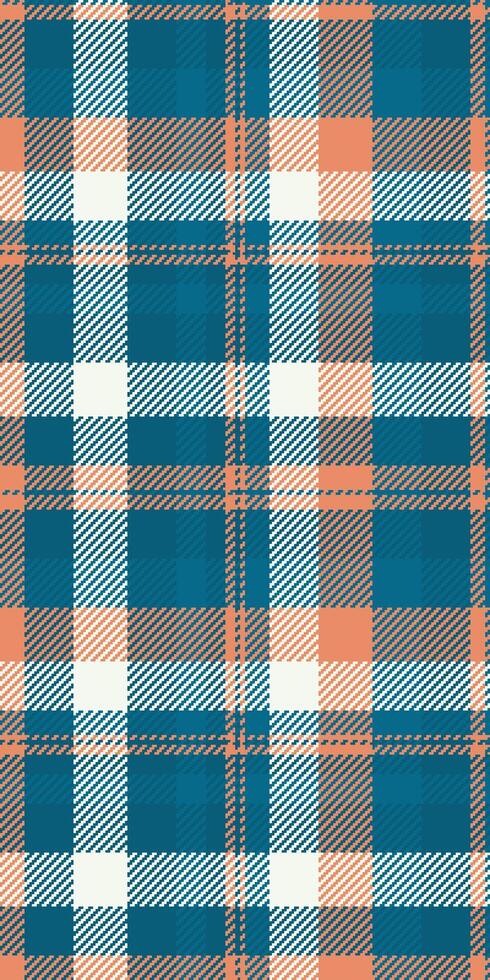 Stylish teal, peach, and white plaid pattern. Perfect for textile designs, website backgrounds, or crafting projects. vector