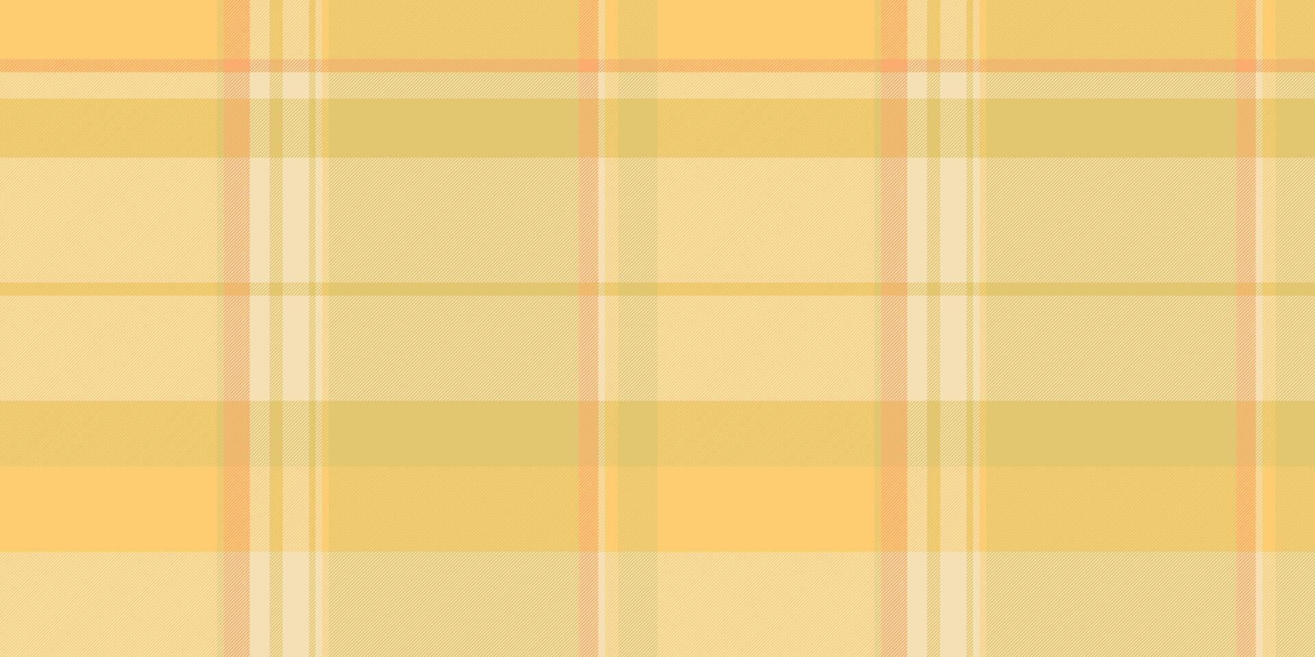 Subtle yellow and peach plaid pattern. Perfect for backgrounds, textile designs, or website templates. Evokes warmth, calmness, and a touch of rustic charm. vector