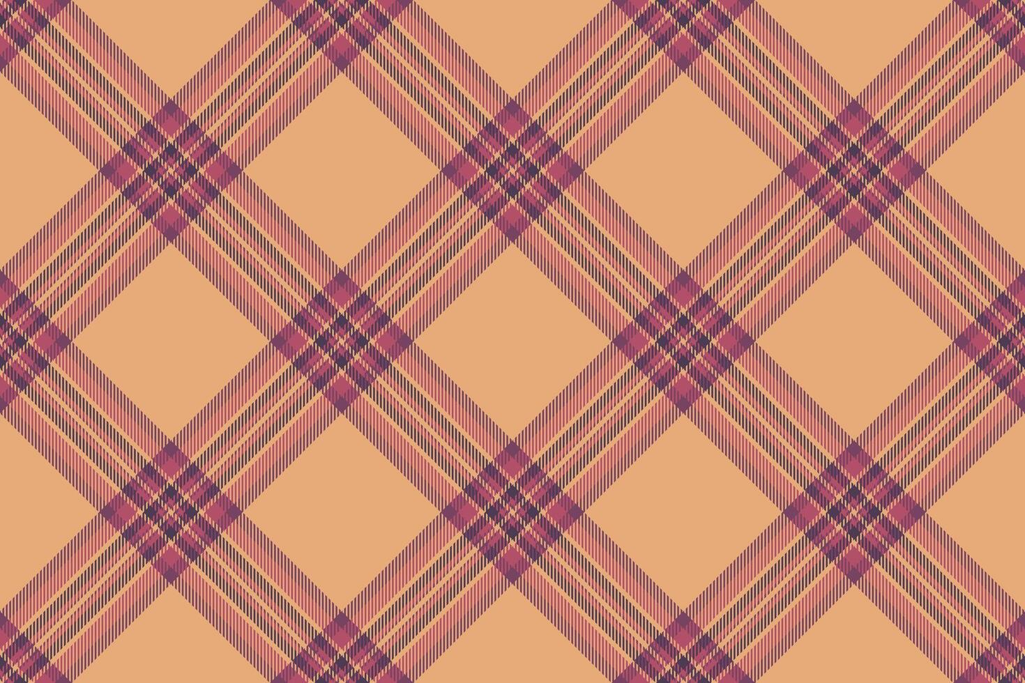 Elegant peach and mauve diagonal plaid pattern. Perfect for textile design, fashion, websites, or wrapping paper. vector