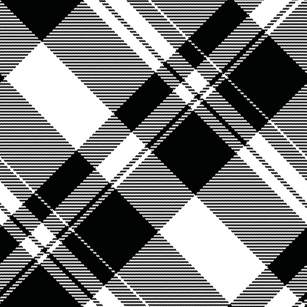 Striking monochrome plaid pattern. Elegant black and white design ideal for fashion, textiles, or website backgrounds. vector