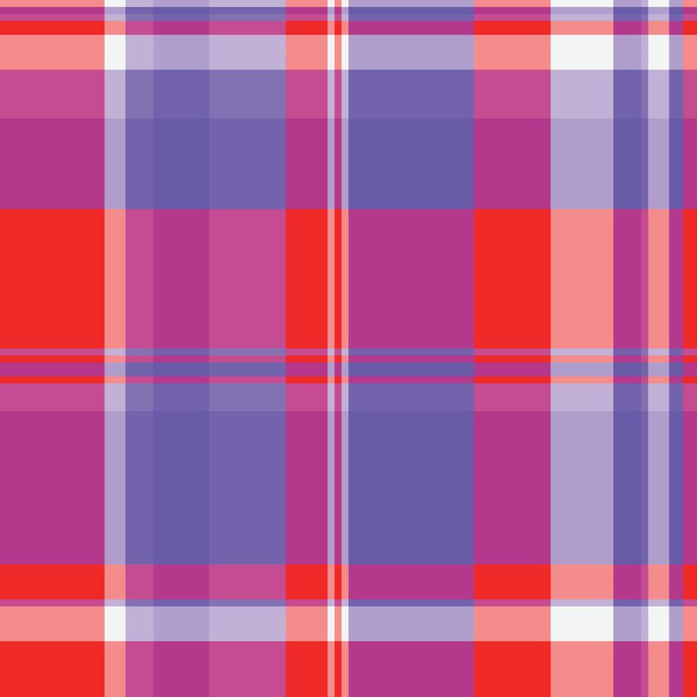 Colorful plaid pattern. Abstract textile design with intersecting lines and squares. Graphic resource for backgrounds, templates, and textures. vector