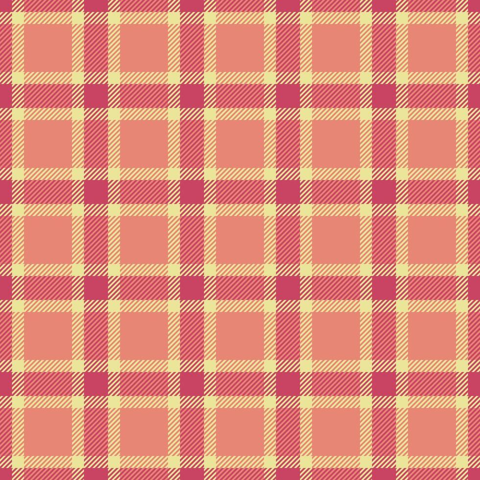 Vivid pattern textile background, ornament check texture. December plaid tartan fabric seamless in red and yellow colors. vector