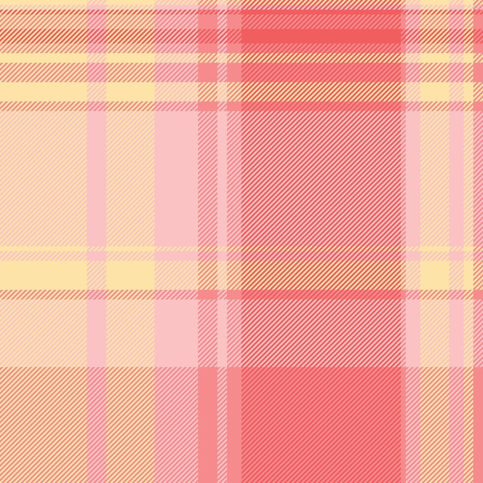 Soft pastel plaid pattern in peach, pink cream. Ideal for textile design, fashion, websites, branding. Evokes feelings of warmth, comfort, and gentle femininity. vector