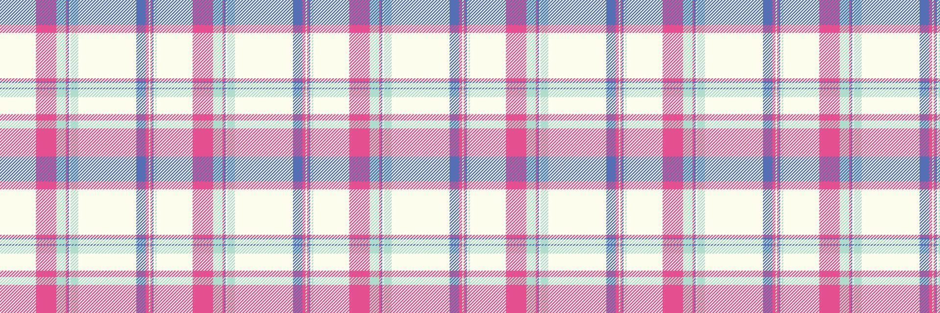Pretty pastel pink, blue, and white plaid pattern. Perfect for textile designs, website backgrounds, or crafting projects. A cheerful and delicate texture, ideal for adding a touch of feminine charm. vector