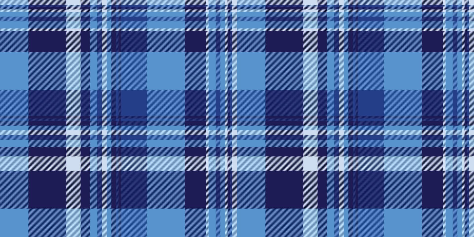 Classic blue plaid pattern. Seamless texture ideal for textile design, web backgrounds, or fashion projects. Subtle color variations create visual interest. vector