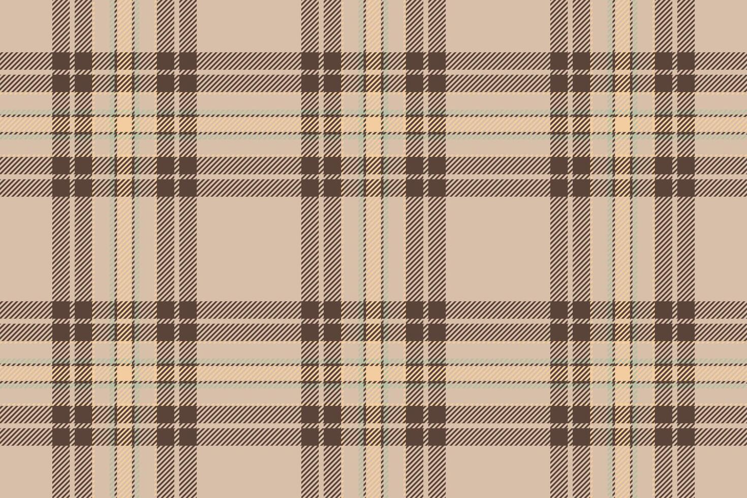 Classic seamless plaid pattern. Beige, brown and yellow tartan fabric texture. Timeless design for backgrounds, textiles, and apparel projects. vector