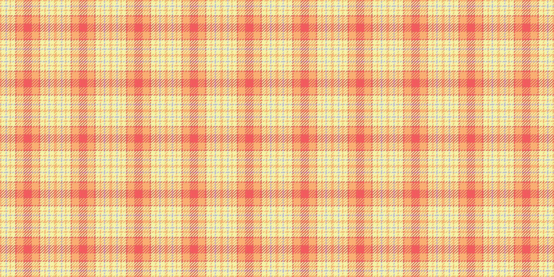 Vibrant pastel plaid pattern in warm orange and yellow hues. Perfect for textile design, website backgrounds, or crafting projects. vector