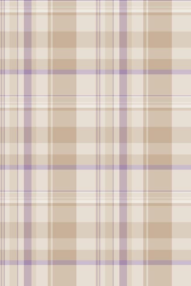 Subtle neutral plaid pattern in beige and lavender tones. Perfect for textile design, website backgrounds, or crafting projects. vector