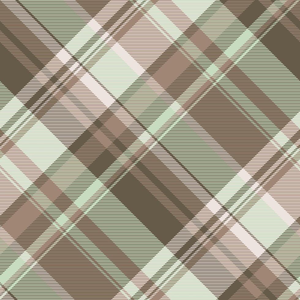 Classic plaid pattern featuring earth tones and subtle green. Evokes tradition, comfort, and autumn vibes. Ideal for backgrounds or textile designs. vector