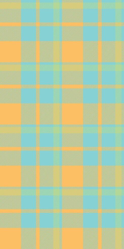 Vibrant pastel plaid pattern in cheerful orange and turquoise. Perfect for textile design, website backgrounds, or crafting projects. Evokes feelings of optimism and spring. vector