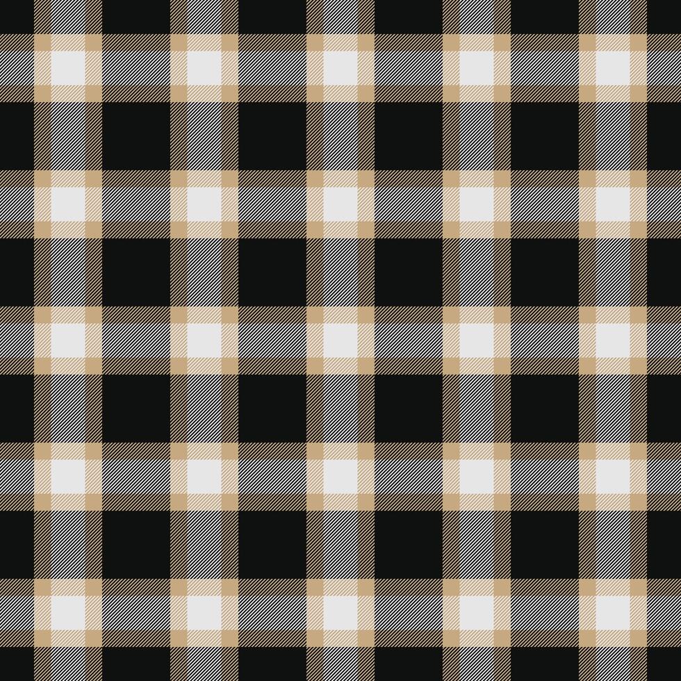 Elegant black, beige, and grey plaid pattern. Perfect for textile design, apparel, or website backgrounds. This seamless texture evokes a sense of classic style and sophistication. vector