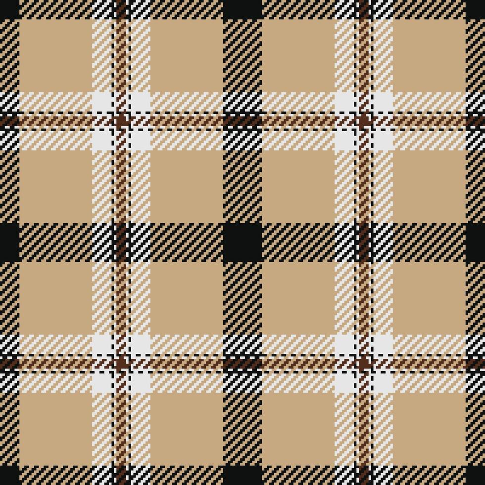 Elegant beige, brown black plaid pattern. Perfect for textile design, apparel, website backgrounds, or autumnal themed projects. Subtle texture adds sophistication. vector