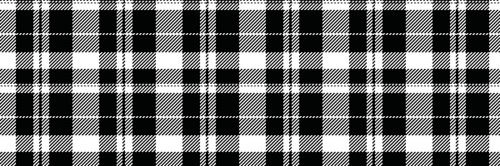 Surface check plaid, pajamas pattern texture seamless. Repeat fabric textile tartan background in black and white colors. vector