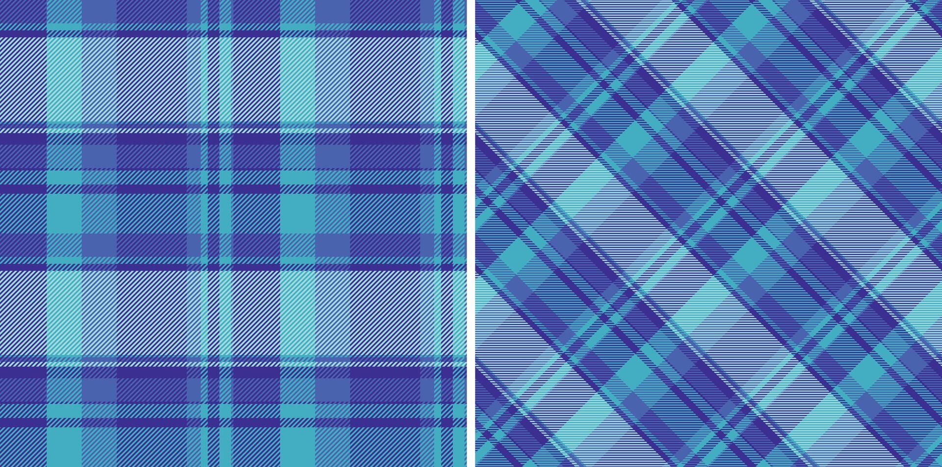 Classic tartan plaid patterns in cool blue hues. Seamless, versatile design, perfect for backgrounds, textiles, or digital projects needing a traditional touch. vector