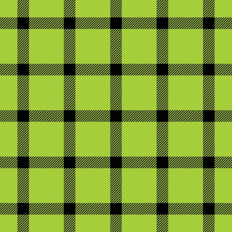 India textile texture background, underwear check fabric seamless. Factory pattern plaid tartan in lime and black colors. vector