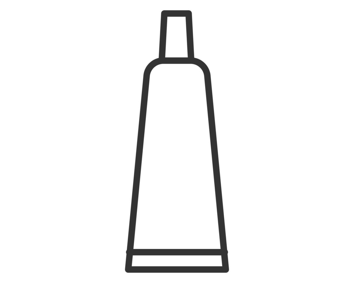 Minimalist line art illustration of a squeeze tube. Ideal for representing cosmetics, healthcare, toothpaste, ointment, or cream in a clean, modern design. Graphic element. vector