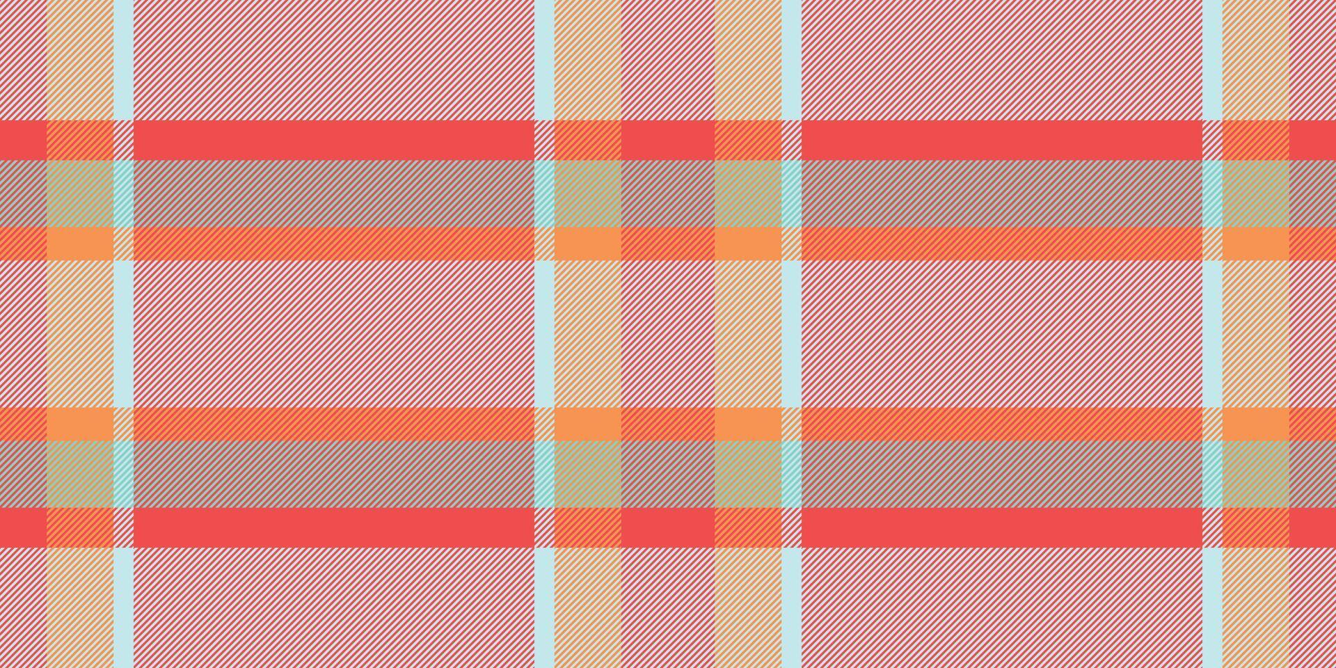 Vibrant coral, orange, and mint plaid pattern. Perfect for textile design, website backgrounds, or fashion projects. A cheerful and modern texture with a seamless repeat. vector